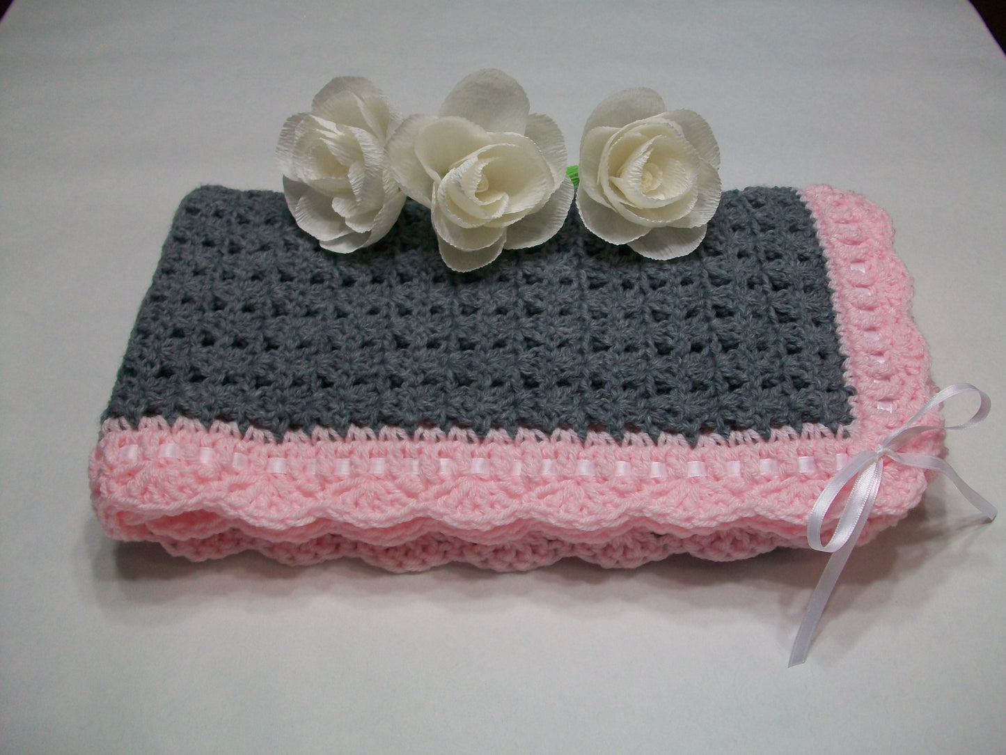 Charcoal Pink Baby Blanket